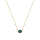 Emerald Bezel Pendant Necklace in 18ct Yellow Gold