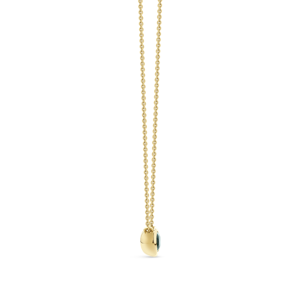 Emerald Bezel Pendant Necklace in 18ct Yellow Gold