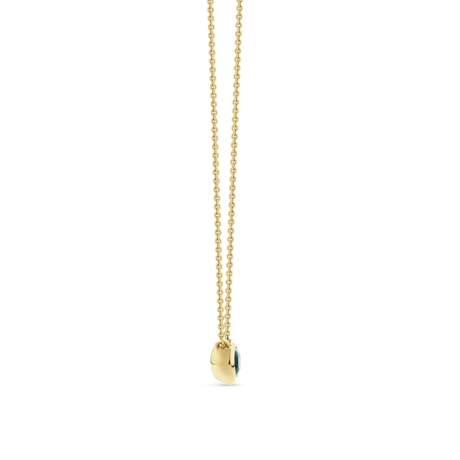 Emerald Bezel Pendant Necklace in 18ct Yellow Gold