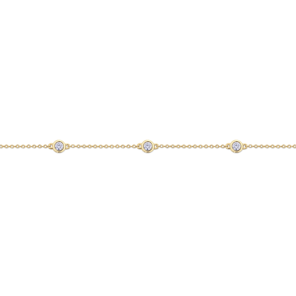 Diamond Station Chain Bracelet in 18ct Gold