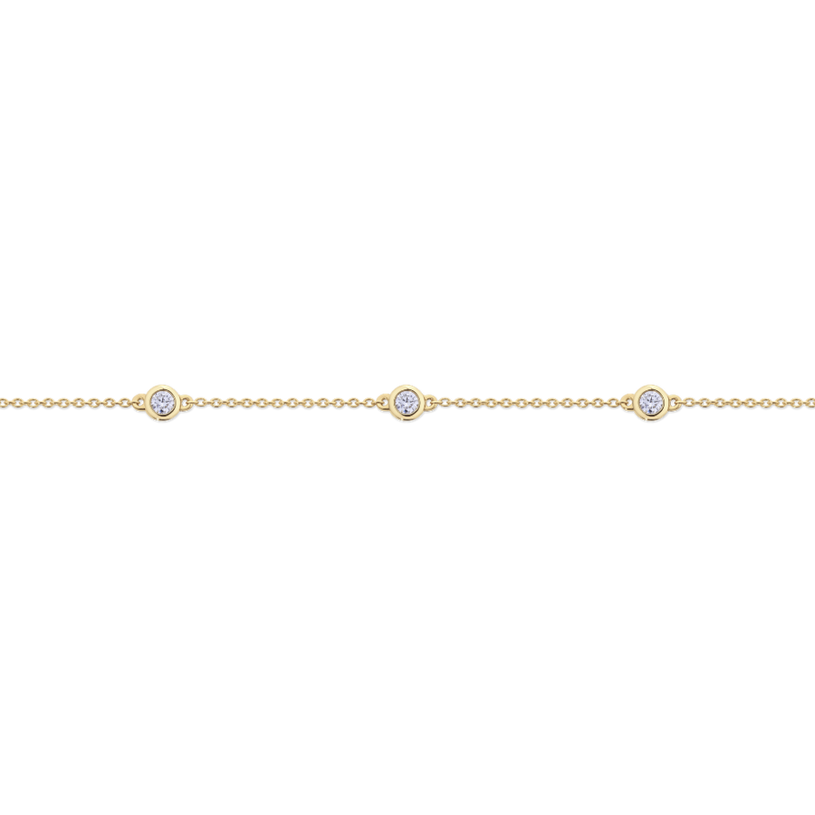 Diamond Station Chain Bracelet in 18ct Gold