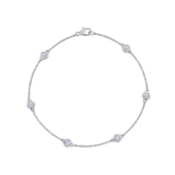 Diamond Station Chain Bracelet in 18ct Gold