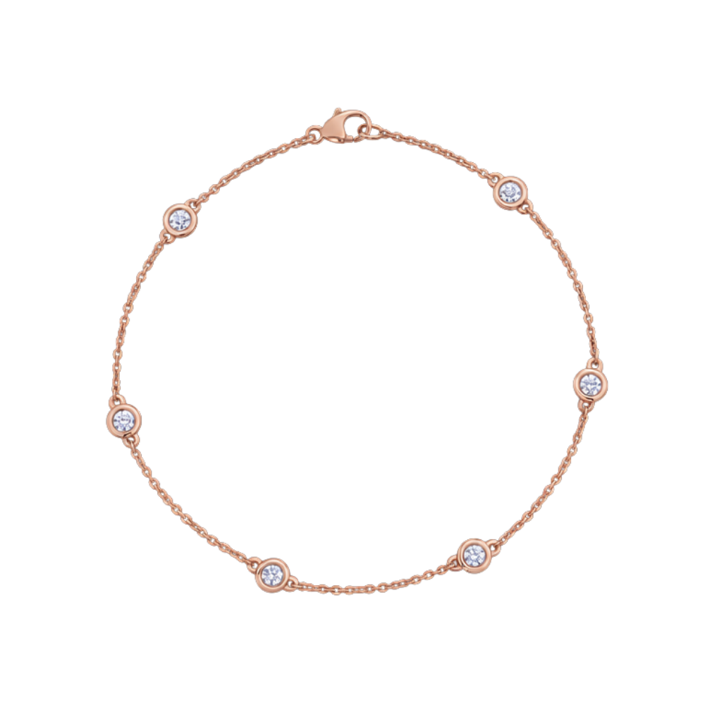 Diamond Station Chain Bracelet in 18ct Gold