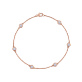 Diamond Station Chain Bracelet in 18ct Gold