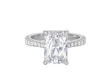 A.G 3.01ct radiant cut diamond engagement ring.