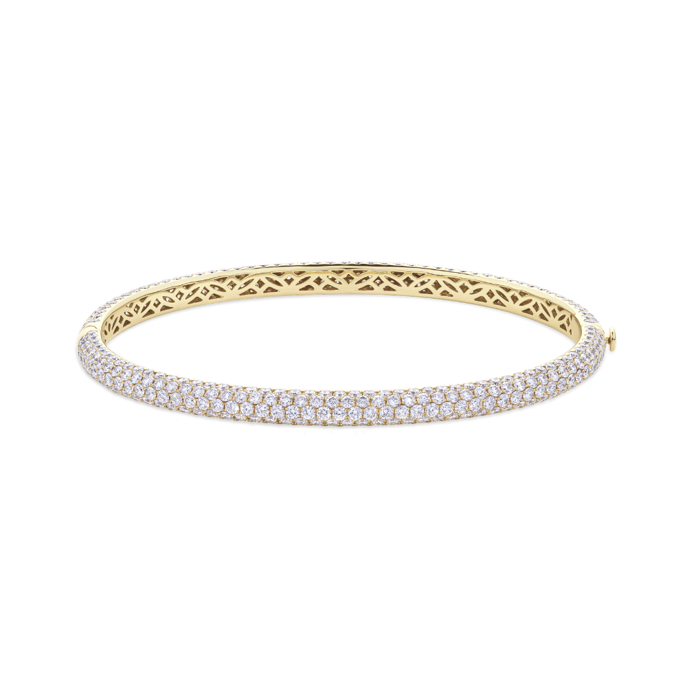 7.77ct Diamond Pavé Bangle in 18ct Yellow Gold