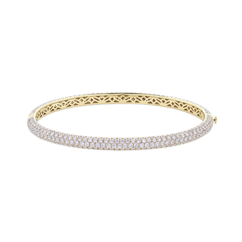 7.77ct Diamond Pavé Bangle in 18ct Yellow Gold