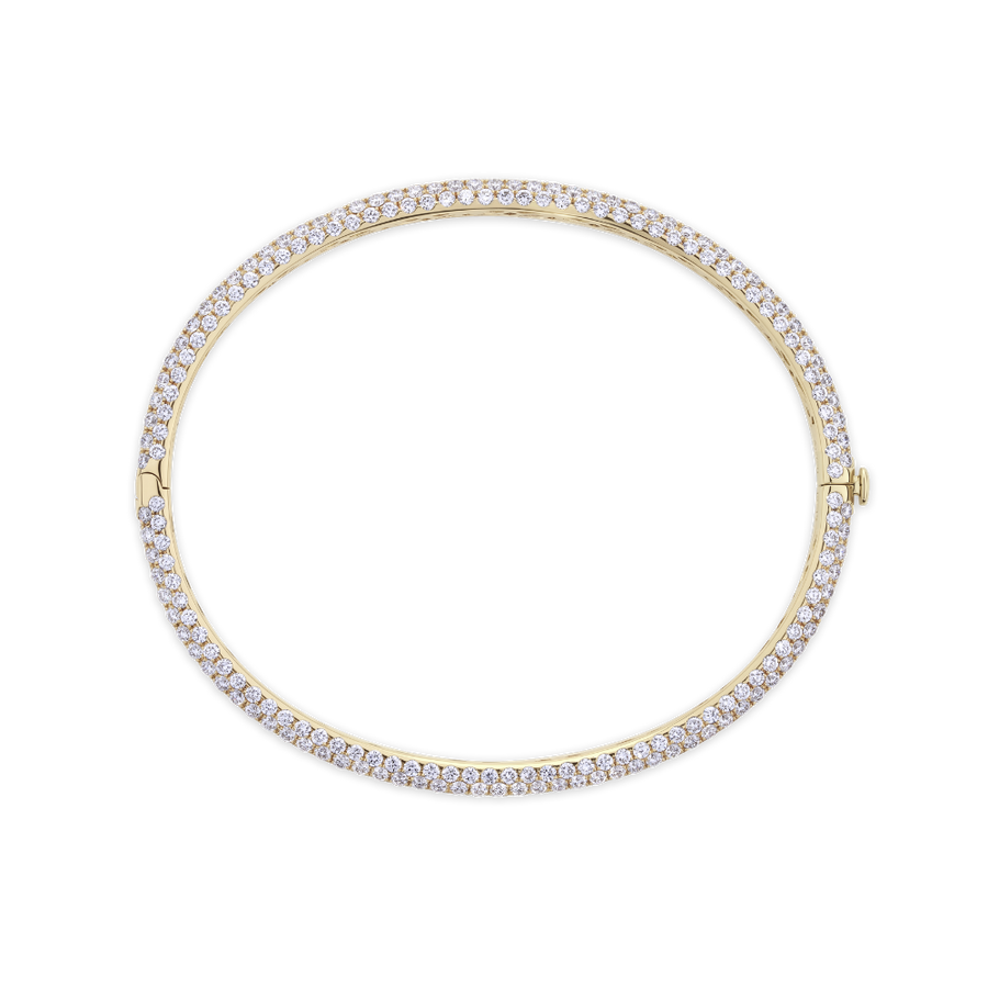 7.77ct Diamond Pavé Bangle in 18ct Yellow Gold