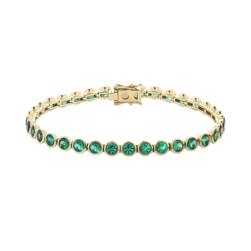 6.28ct Zambian Emerald Tennis Bracelet in 18ct Yellow Gold