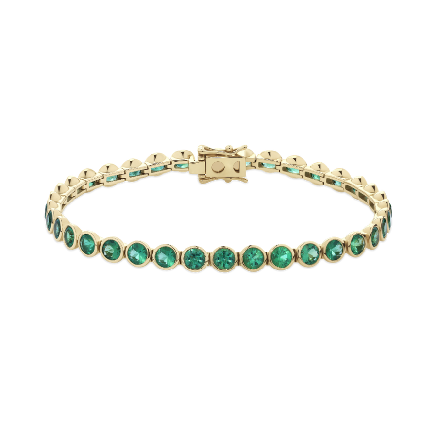 6.28ct Zambian Emerald Tennis Bracelet in 18ct Yellow Gold