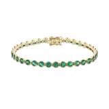6.28ct Zambian Emerald Tennis Bracelet in 18ct Yellow Gold