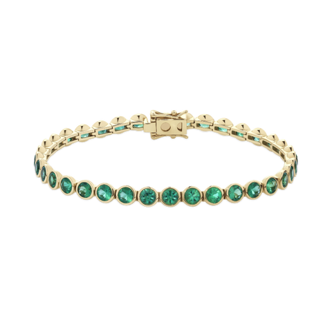 6.28ct Zambian Emerald Tennis Bracelet in 18ct Yellow Gold