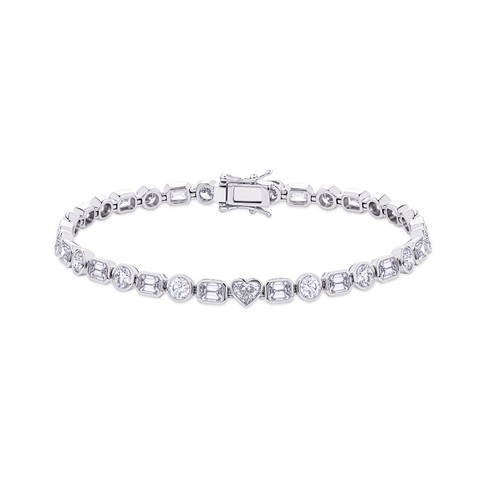 7.66ct Multi-Shape Diamond Bracelet in 18ct White Gold