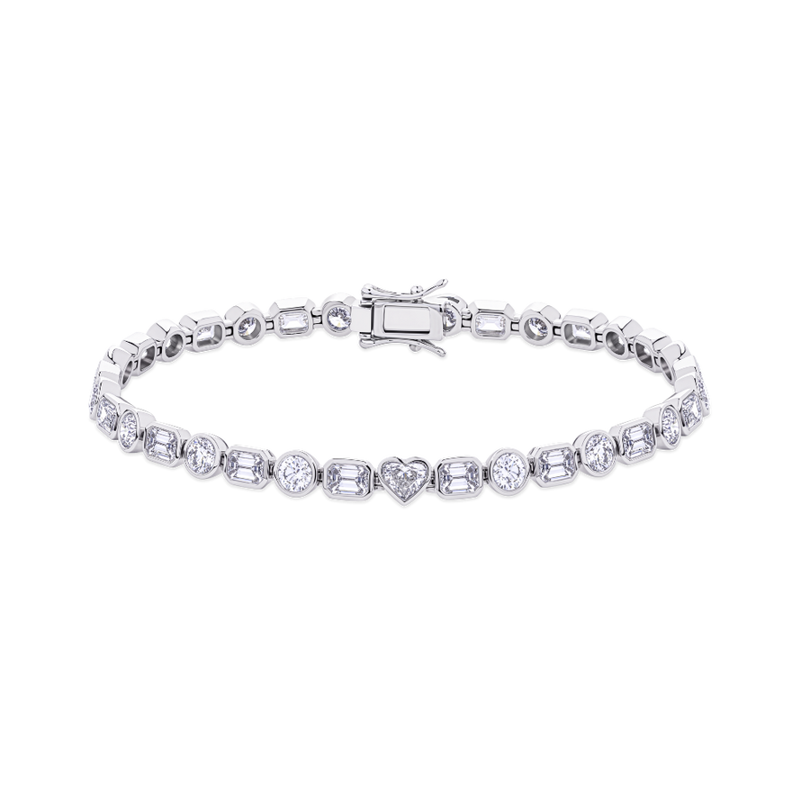 7.66ct Multi-Shape Diamond Bracelet in 18ct White Gold