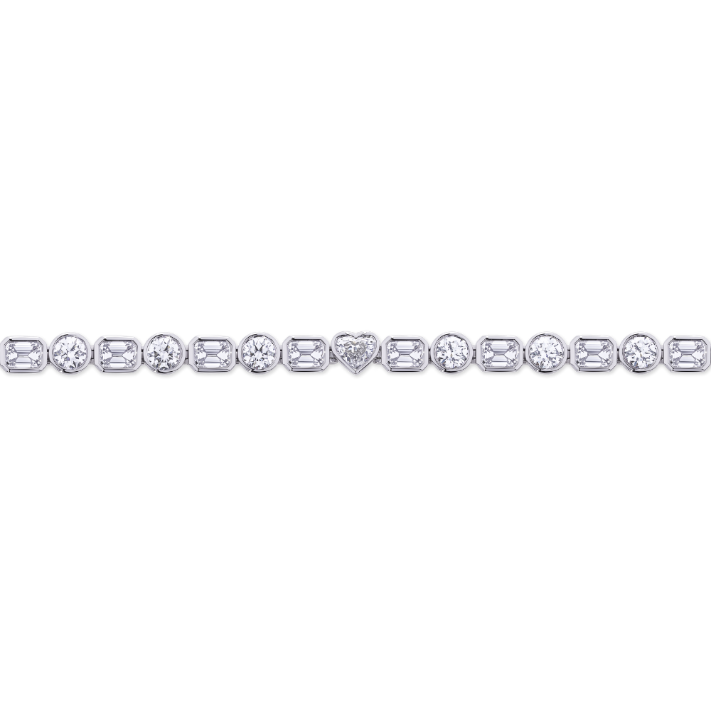 7.66ct Multi-Shape Diamond Bracelet in 18ct White Gold