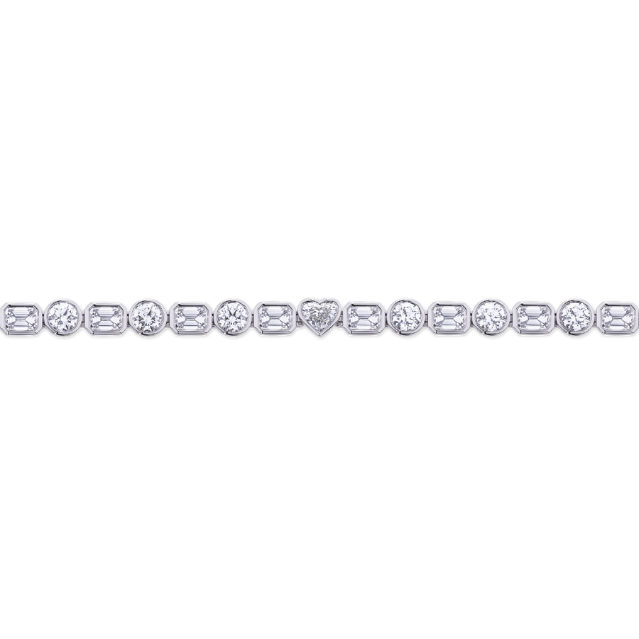 7.66ct Multi-Shape Diamond Bracelet in 18ct White Gold