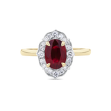 Antique Style Ruby and Diamond Ring in 18ct Yellow Gold