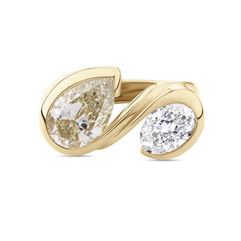18ct Yellow Gold Two Stone Ring
