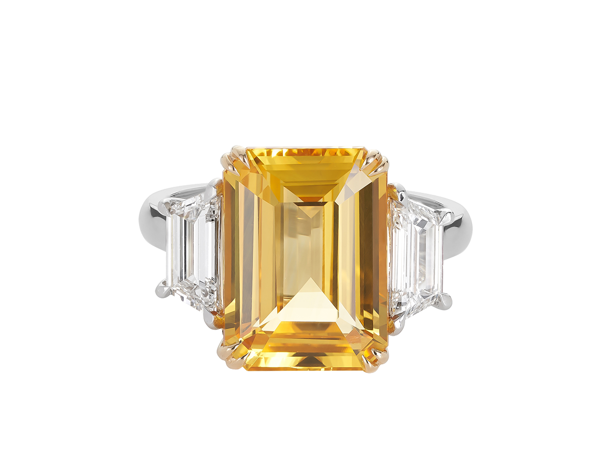 8ct Yellow Sapphire and Diamond Ring