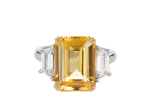 8ct Yellow Sapphire and Diamond Ring