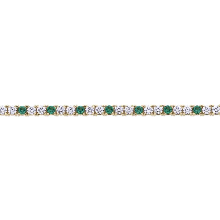 Emerald and Diamond Tennis Bracelet in 18ct Gold