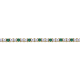 Emerald and Diamond Tennis Bracelet in 18ct Yellow Gold