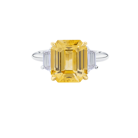 6ct Yellow Sapphire and Diamond Ring