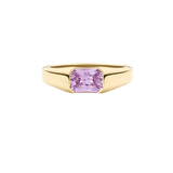 Radiant Cut Pink Sapphire Signet Ring