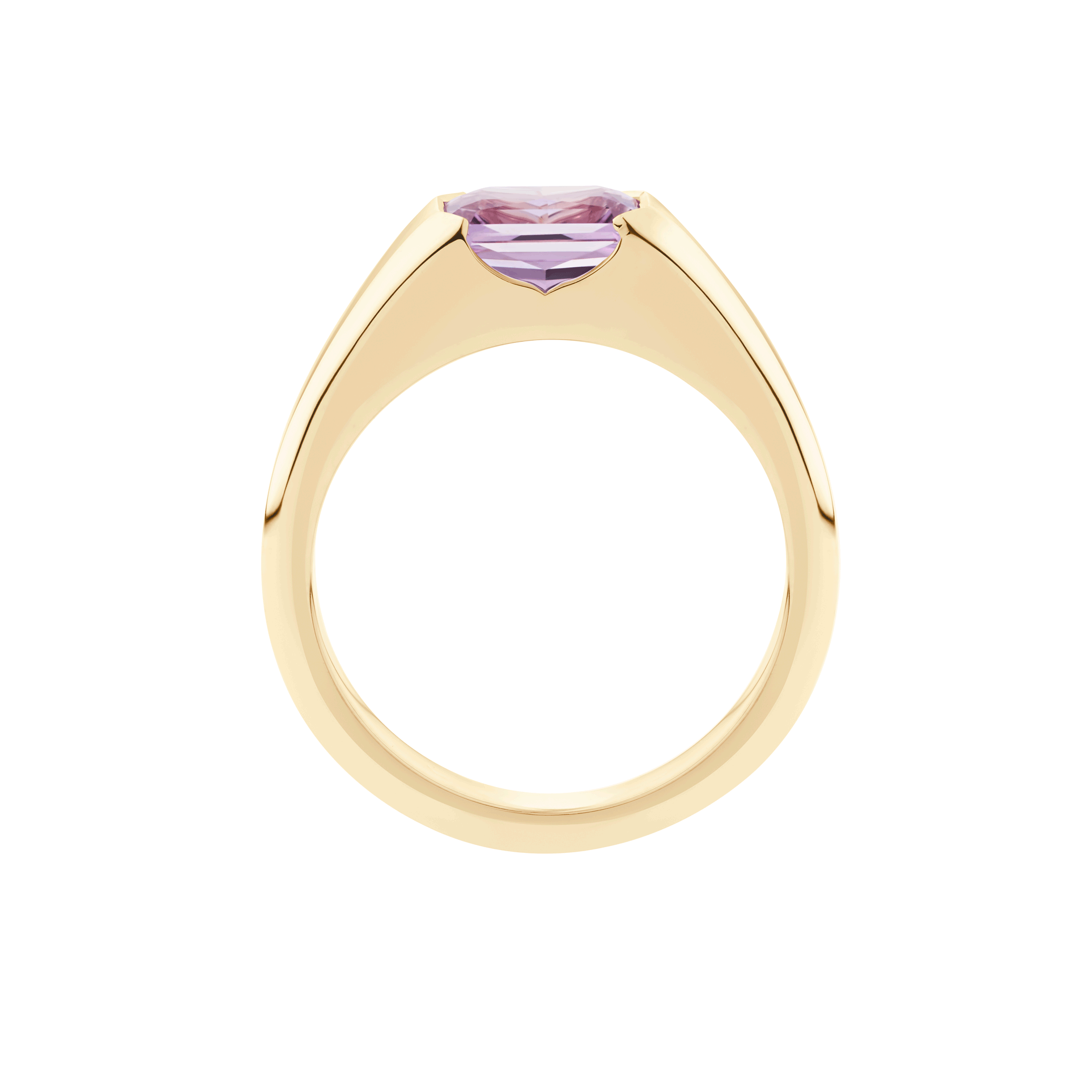 Radiant Cut Pink Sapphire Signet Ring