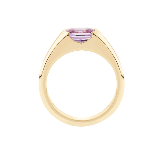 Radiant Cut Pink Sapphire Signet Ring