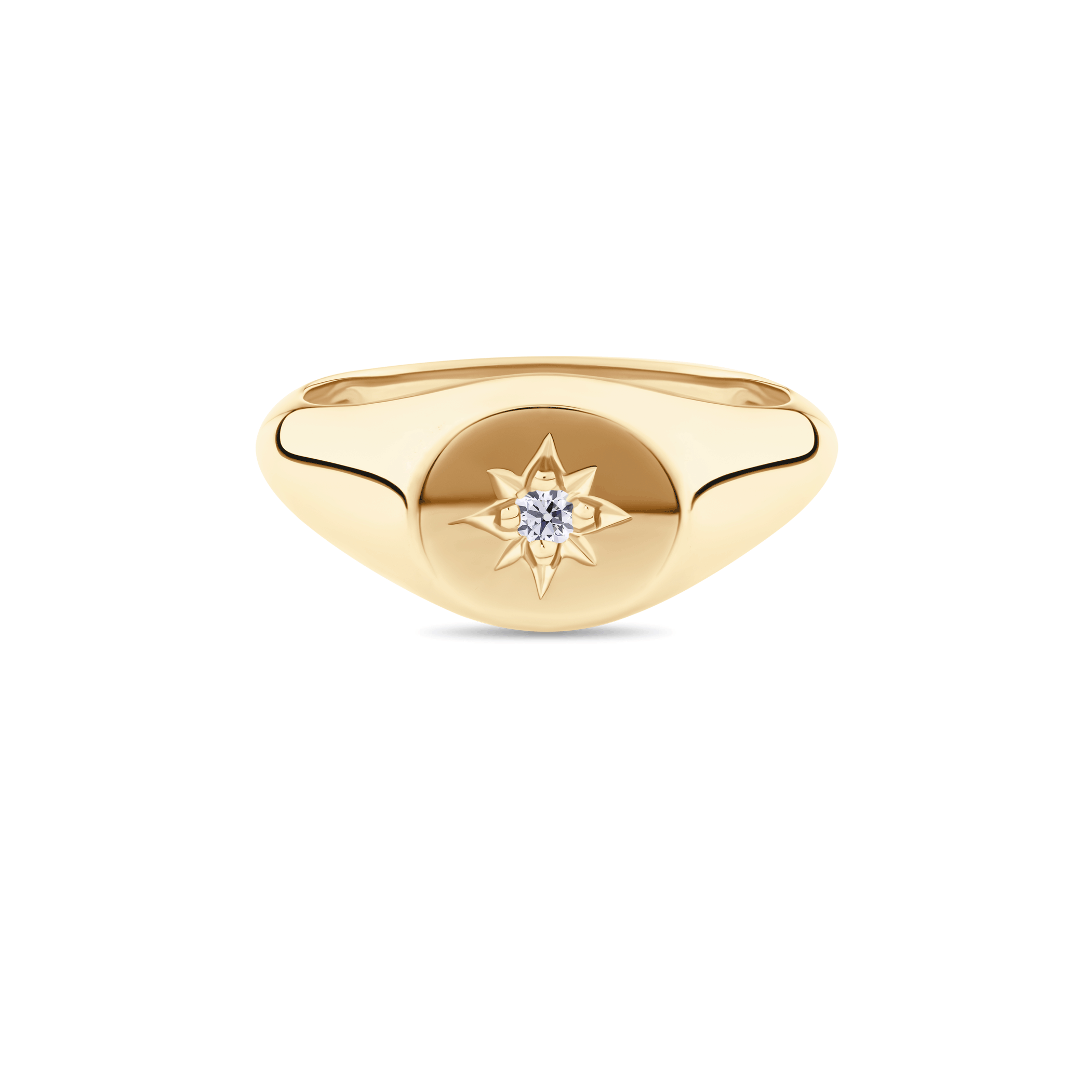 Star Diamond Signet Ring