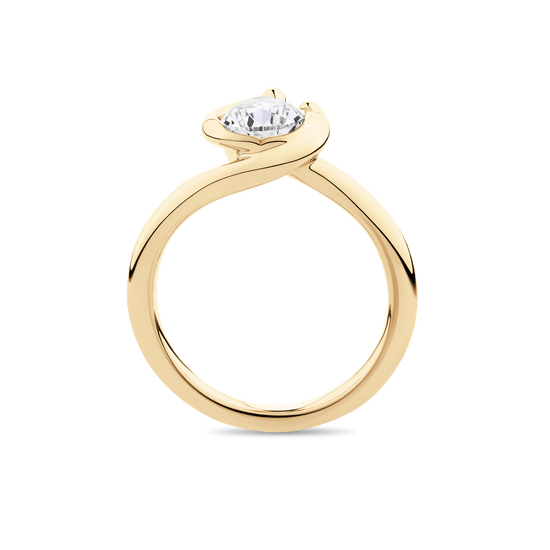 Handmade Diamond Wave Engagement Ring