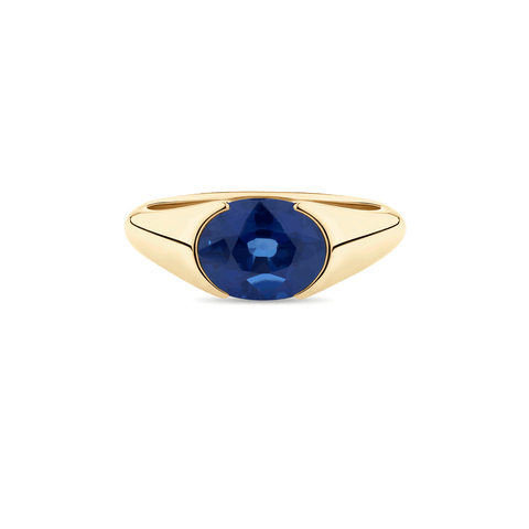 Oval Sapphire Signet Ring