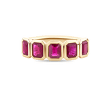 2.21ct Emerald Cut Ruby Bezel Ring