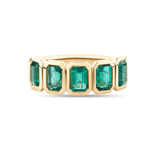 5ct Emerald Cut Emerald Bezel Ring