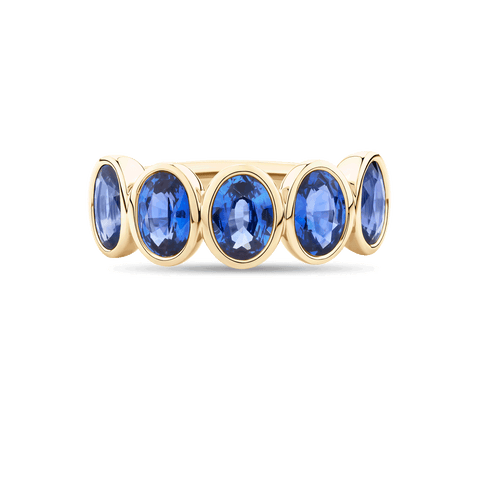 Oval Cut Sapphire Bezel Ring | Grand