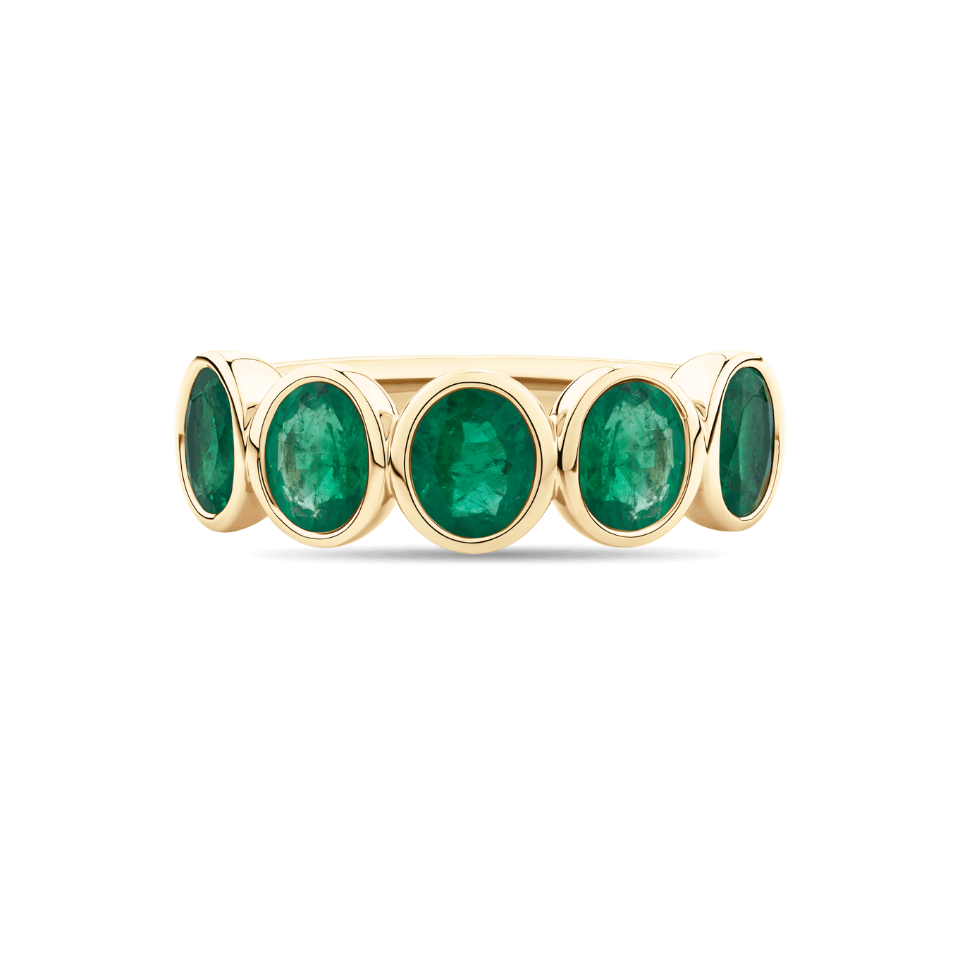 Oval Cut Emerald Bezel Ring | Petit