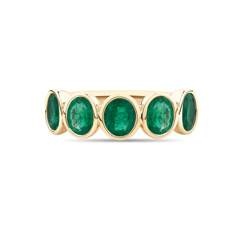 Oval Cut Emerald Bezel Ring | Petit