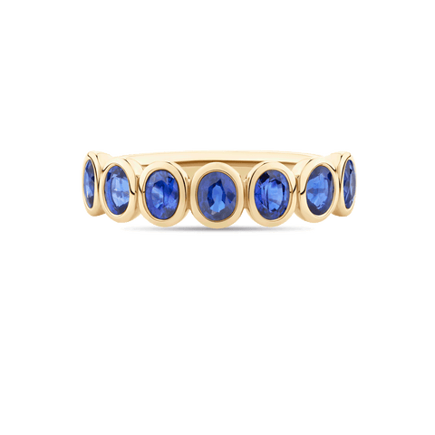 Oval Cut Sapphire Bezel Ring | Petit