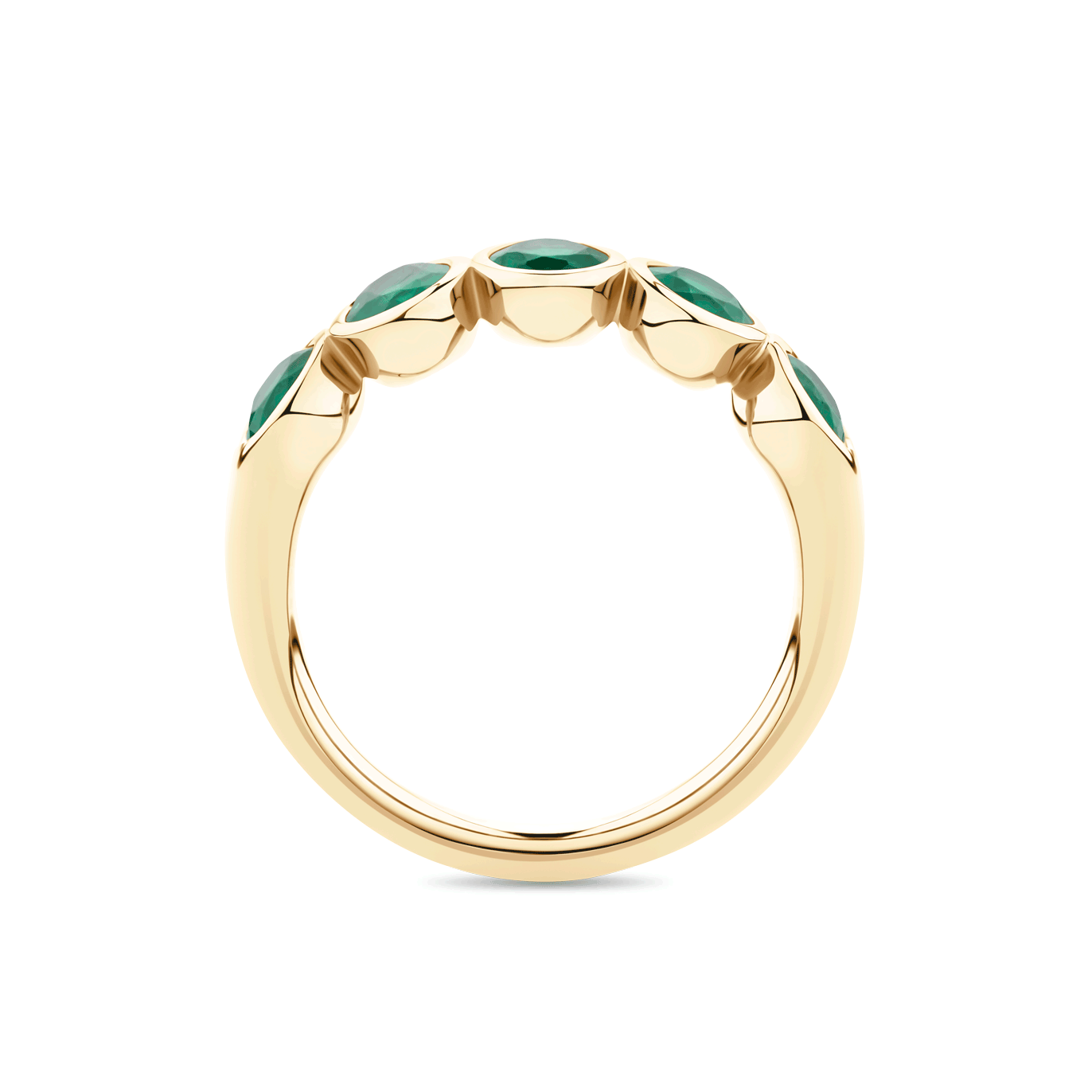 Oval Cut Emerald Bezel Ring | Petit