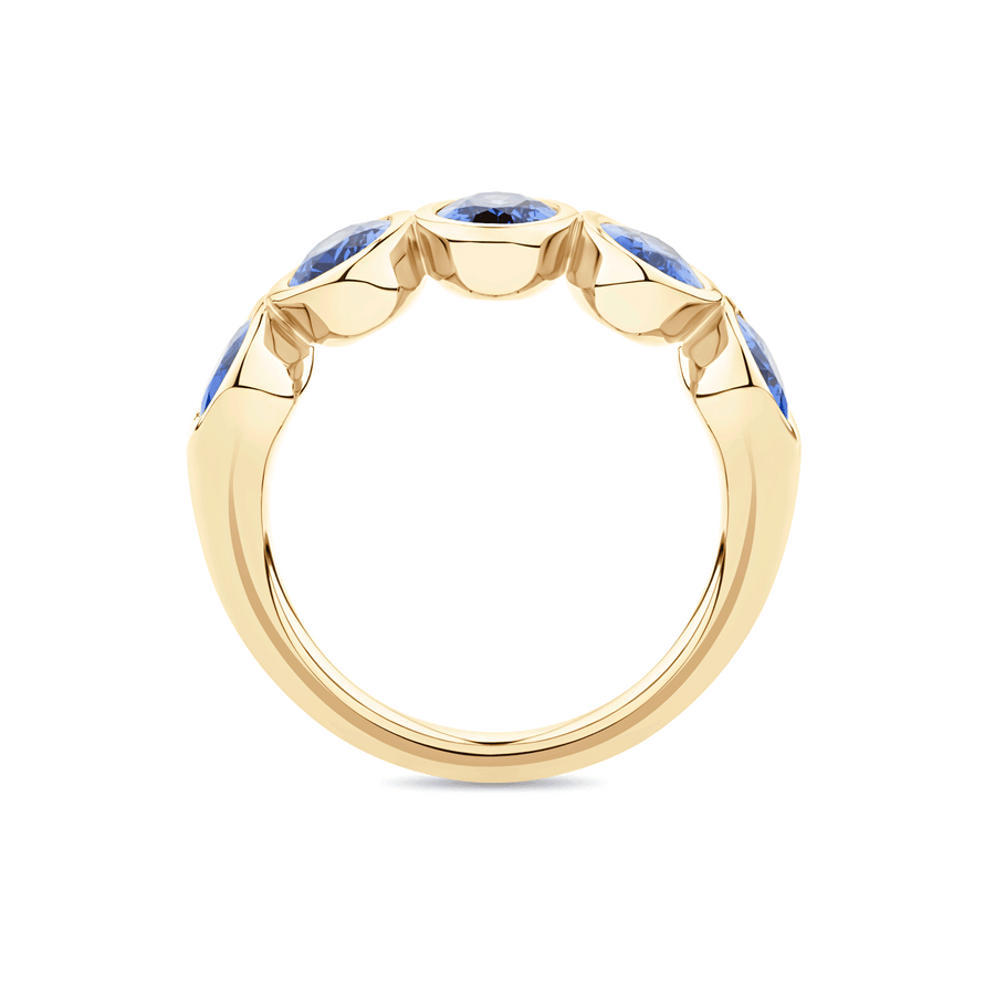 Grand Oval Cut Blue Sapphire Bezel Ring in 18ct Gold