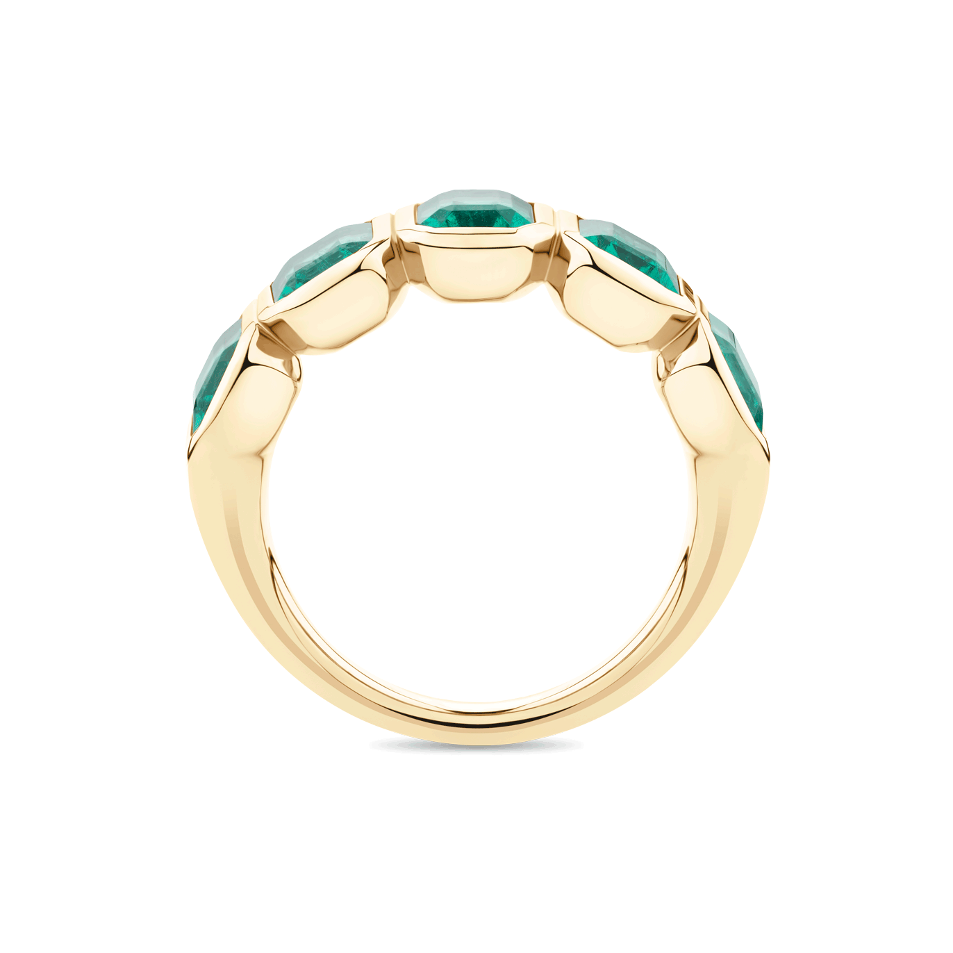 5ct Emerald Cut Emerald Bezel Ring