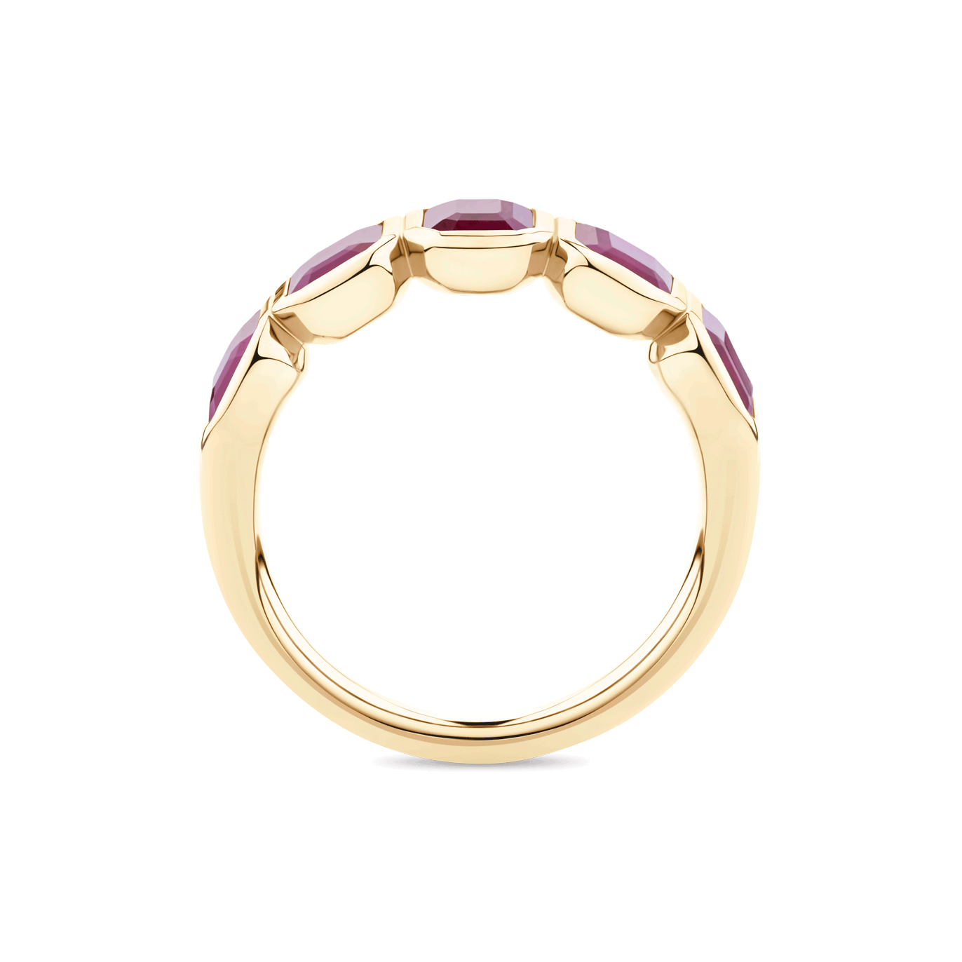 2.21ct Emerald Cut Ruby Bezel Ring