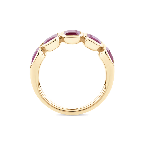 Ruby Bezel Set Eternity Ring in 18ct Yellow Gold