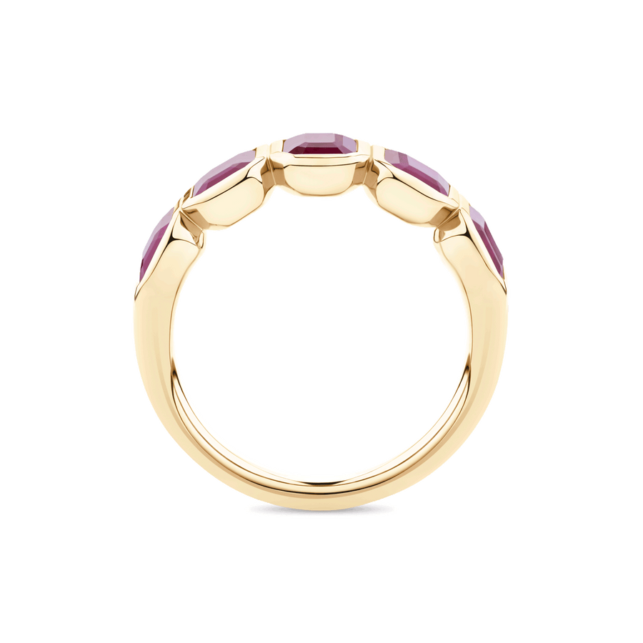 Ruby Bezel Set Eternity Ring in 18ct Yellow Gold