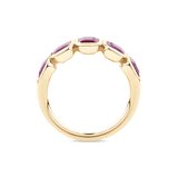 2.21ct Emerald Cut Ruby Bezel Ring