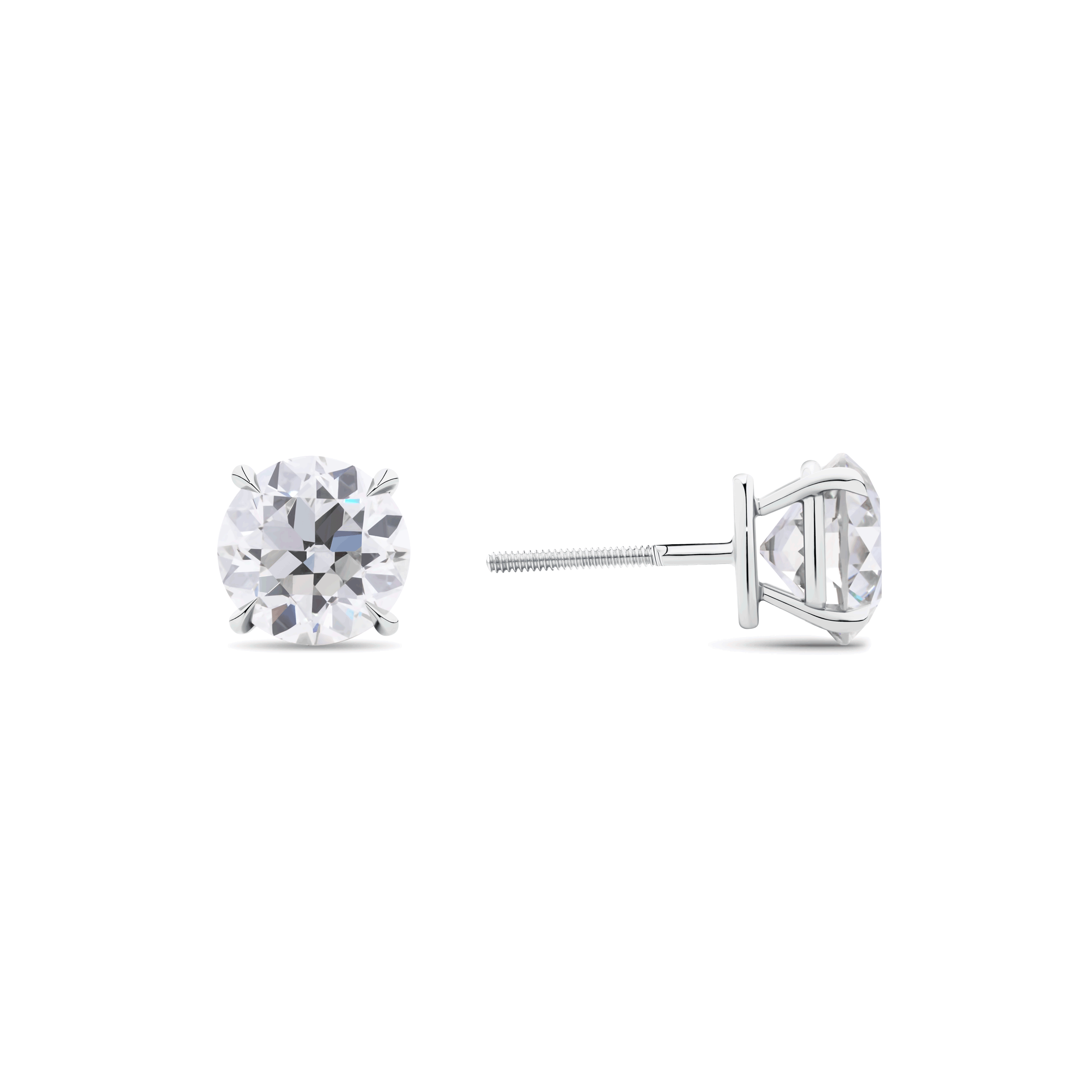 4ct Old Cut Diamond Studs
