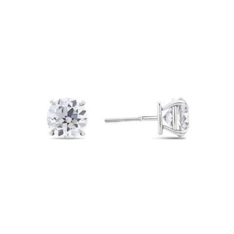 4ct Old Cut Diamond Studs