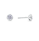 18ct White Gold Bezel Stud Earrings