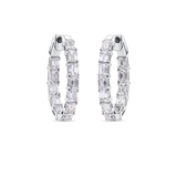 Emerald Cut Diamond Hoops
